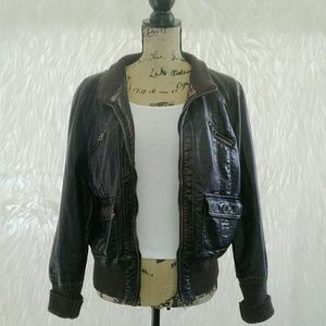 Oversized Acid Washed Aviator Jacket